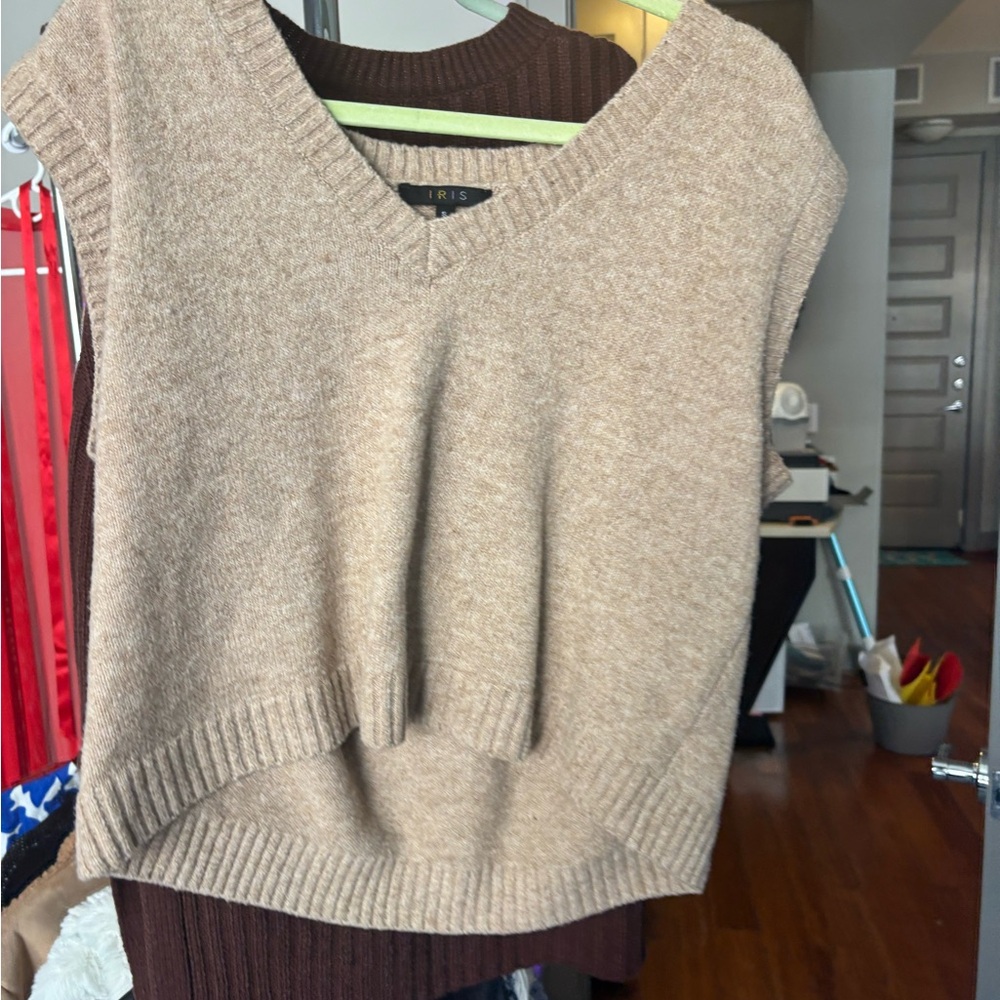 Iris Women's Tan Sweater Vest Sweater Vest Bundle - $15